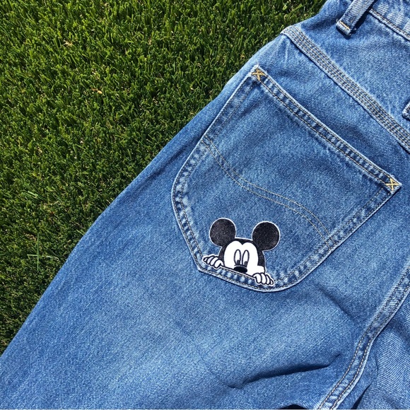 🐭 Peeping Mickey Mouse Lee Vintage Modern High-Rise Relaxed Stovepipe Jeans. - Picture 12 of 12